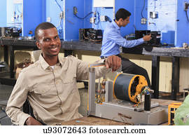 estudante, em, cadeira rodas