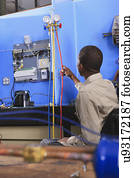 estudante, em, cadeira rodas