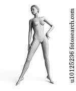 Woman standing, illustration