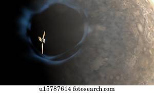 Juno and Jupiter's aurorae, illustration