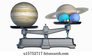 Jupiter compared with planets on scales