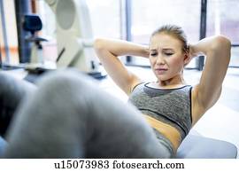 Young woman exercising