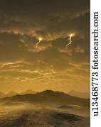 Artwork showing surface of Venus