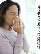 mulher jovem, com, gelado