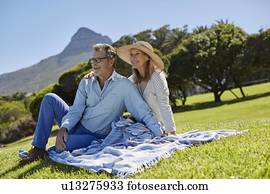 par, ligado, piquenique