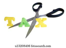 tesouras, corte, a, palavra, imposto