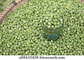 ervilhas frescas, em, mercado