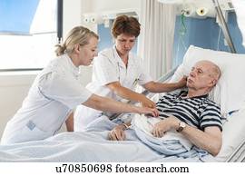 paciente, com, enfermeiras