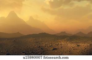 Artwork showing surface of Venus