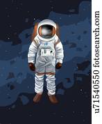 desenho, de, astronauta