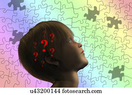 inteligência, conceitual, ilustração