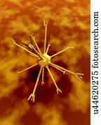 nanotechnology, conceito, illustration.