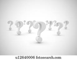 Question marks, illustration.