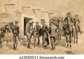 U. S. Cavalry Hunting Garza Men on the Rio Grande