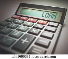 calculadora, com, empréstimo