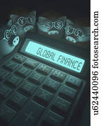 calculadora, com, finanças globais, e, cofres