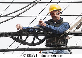 comunicações, trabalhador