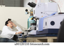 engenharia, estudante, em, um, laboratório