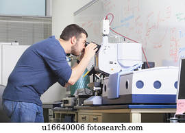 engenharia, estudante, em, um, laboratório