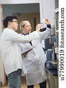 engenharia, estudantes, em, química, laboratório