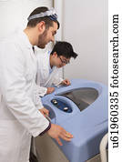 engenharia, estudantes, em, um, laboratório