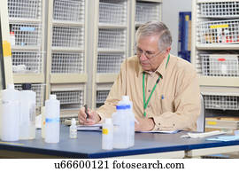 engenharia, professor, em, química, laboratório