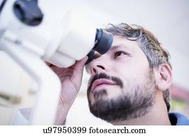 optometrist, executar, teste olho