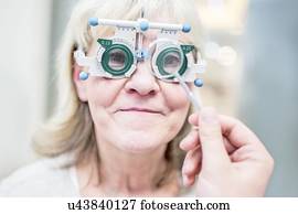 optometrist, executar, teste olho