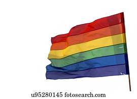 Rainbow gay pride flag on a white background.