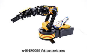 Robotic arm, studio shot.