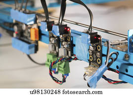 stepper, motor, ligado, industrial, machine.