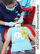 criança, em, dentista