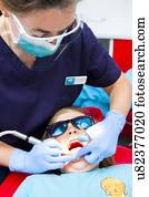 criança, em, dentista