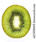 Kiwi against  white background