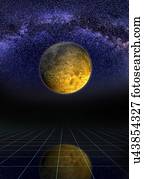 Yellow planet, illustration