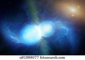 fundir, neutron, estrelas, ilustração