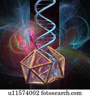 viral, terapia gene, ilustração