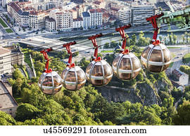 frança, Auvergne-Rhone-Alpes, Grenoble, Grenoble-Bastille, carro cabo