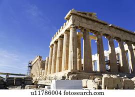 The Propylaea (main entrance), Acropolis, Athens, Greece, UNESCO world heritage site.
