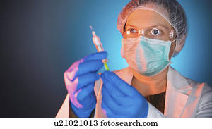 trabalhador healthcare, com, vacina, siringa