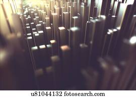 Abstract square columns, illustration.