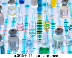 farmacêutico, pesquisa, desenvolvendo, genético, medicina, ilustrar, como, medicina, vontade, ser, projetado, para, cura, indivíduos, saúde, por, analisar, adn