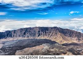 Scenic view of mountains, Fogo, Cape Verde, Africa