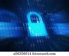 seguro, dados alheiam, conceitual, illustration.