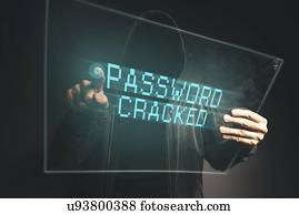 senha, rachado, unrecognizable, computador, hacker.