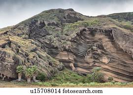 Textured rock formation, Fogo, Cape Verde, Africa
