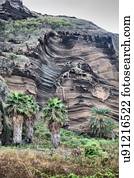 Textured rock formation, Fogo, Cape Verde, Africa