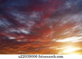 amanhecer, com, clouds.