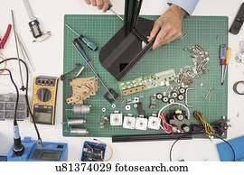 Assembling electronic device.