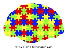 Autism spectrum disorder, conceptual illustration. Autism spectrum disorder is used to describe several neurodevelopmental disorders that involve deficits in social communication and interaction, and restricted or repetitive patterns of behaviour or...
